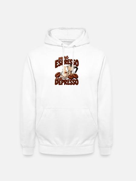 More Espresso Less Depresso - Unisex Hoodie - Weiß