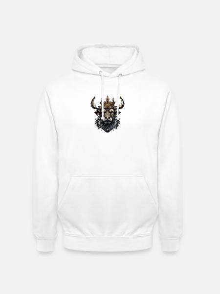 Stier Kopf mit Krone - Unisex Hoodie - Weiß