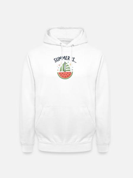 Summer Is Watermelon Segelboot Sommer - Unisex Hoodie - Weiß
