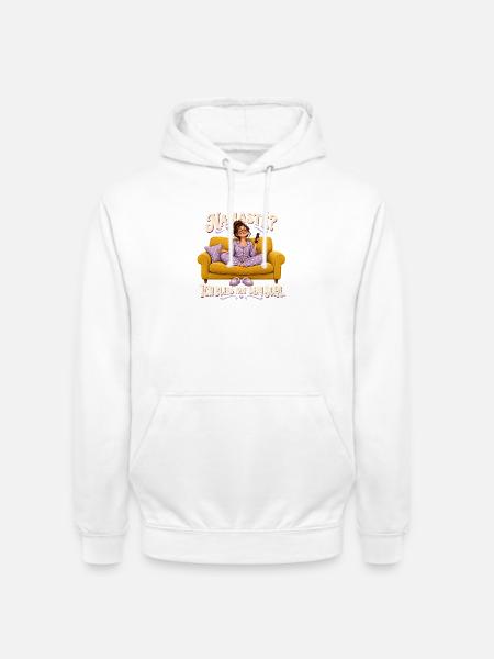 Namaste? Bleib auf dem Sofa. - Unisex Hoodie - Weiß