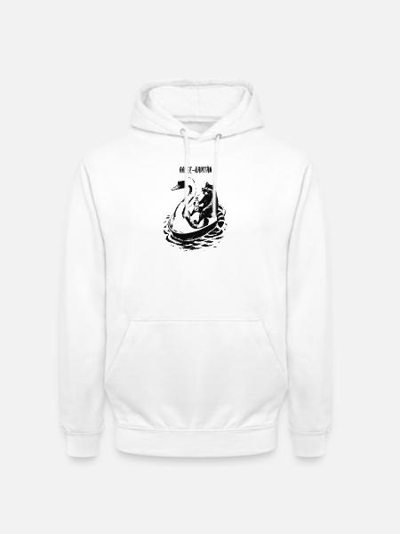 Aasee Kapitän Waschbär Schwan-tretboot - Unisex Hoodie - Weiß