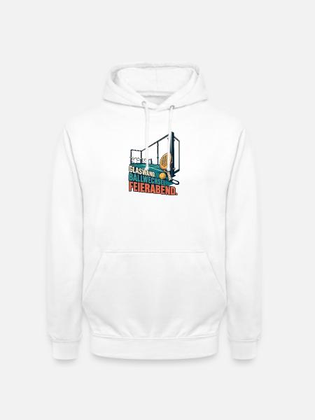 Feierabend Paddel-Tennis Glaswand - Unisex Hoodie - Weiß