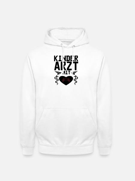 Kinderarzt mit Herz Geschenk - Unisex Hoodie - Weiß
