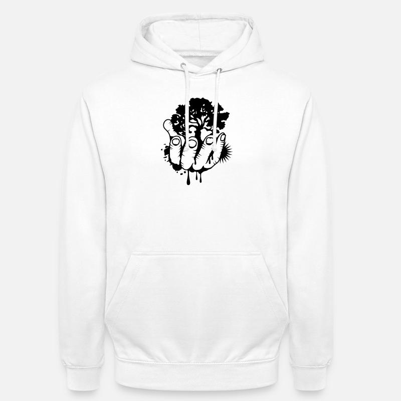 Et træ i den ene hånd - Luvtröja unisex - vit