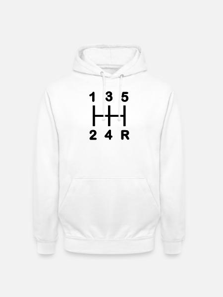 Five-speed gearbox - Unisex Hoodie - white