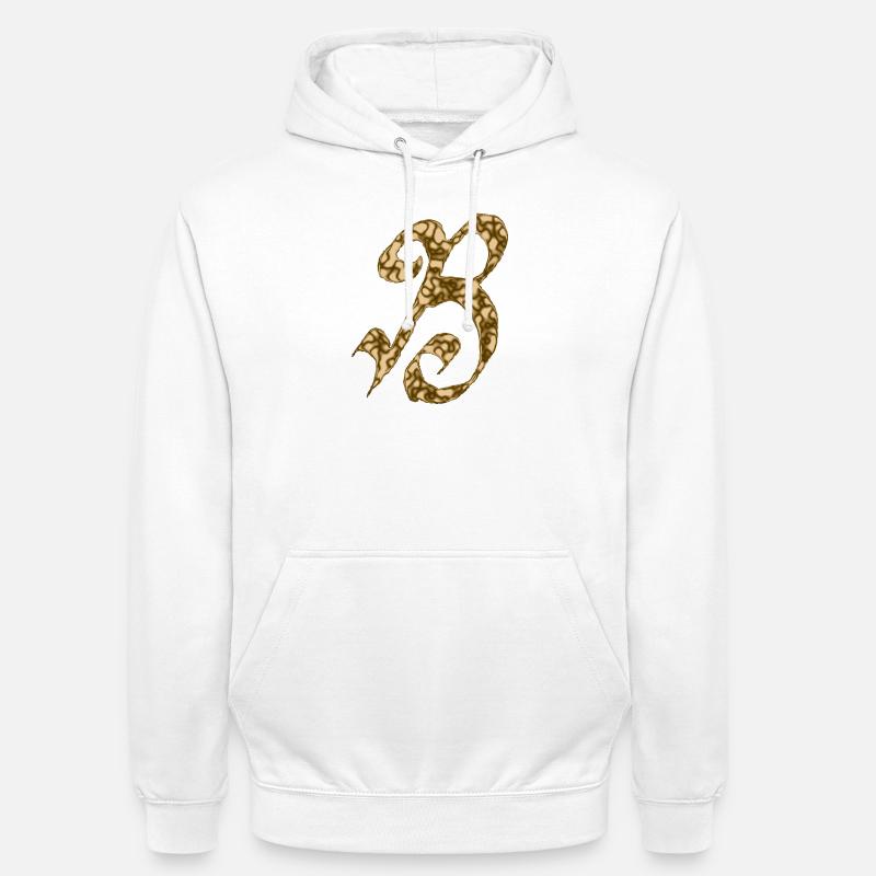 B / Initiale - Unisex Hoodie - Weiß
