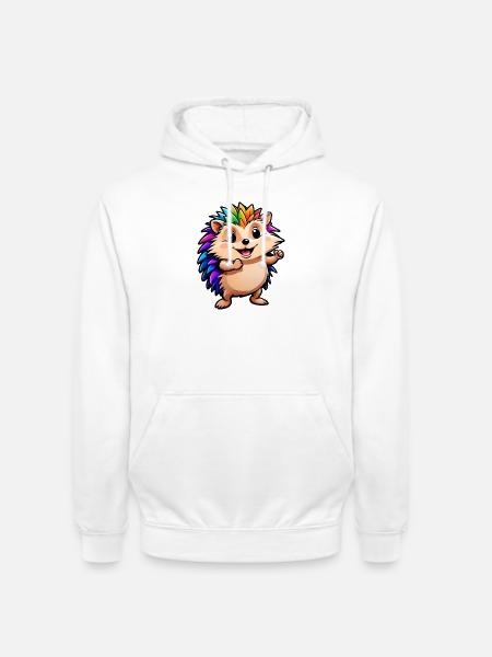 Kinder süßer Cartoon Igel - Unisex Hoodie - Weiß