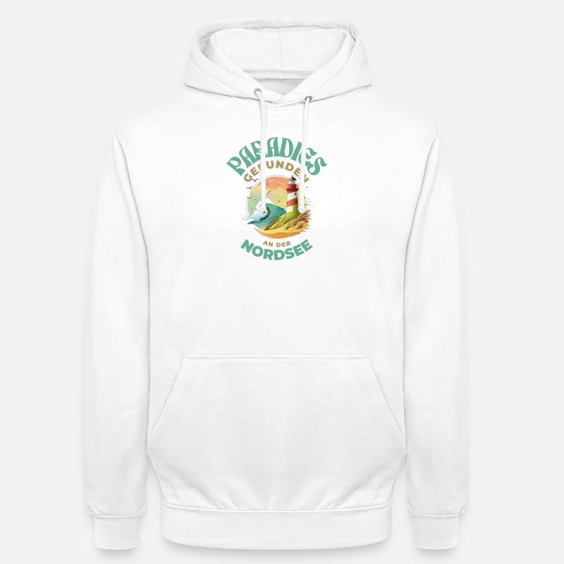 Paradis de la mer du Nord et nostalgie côtière - Sweat-shirt à capuche unisexe - blanc