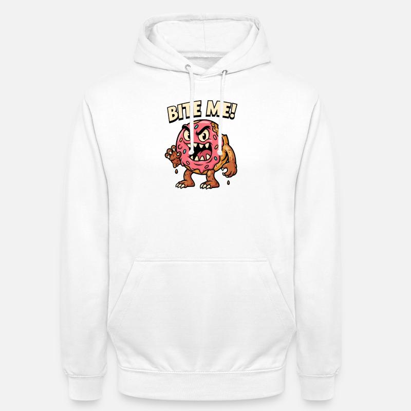 Illustration de monstre de beignet vif - Sweat-shirt à capuche unisexe - blanc