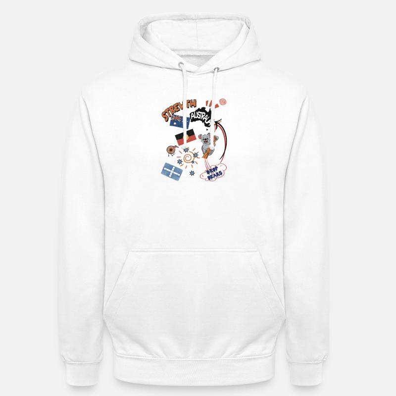 Australische Collage Strewth & Drop bears - Unisex Hoodie - Weiß