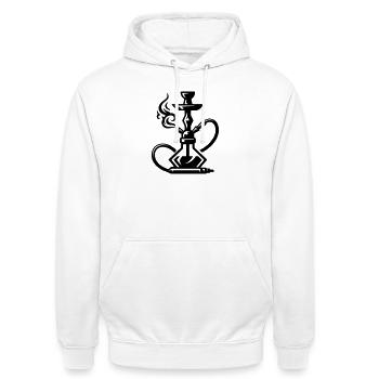 Shisha Narguiléa - Sweat-shirt à capuche unisexe - blanc - Devant - AI Model Male 185 dark (185cm) & AI Model Female 172 dark (172cm)