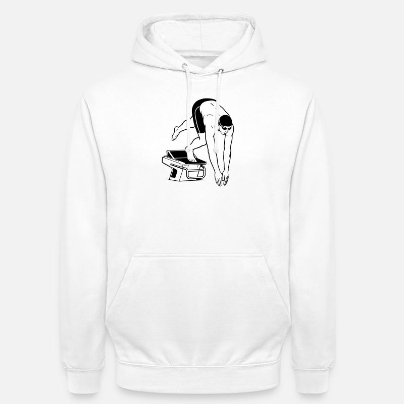 pływać - Bluza z kapturem typu unisex - biały