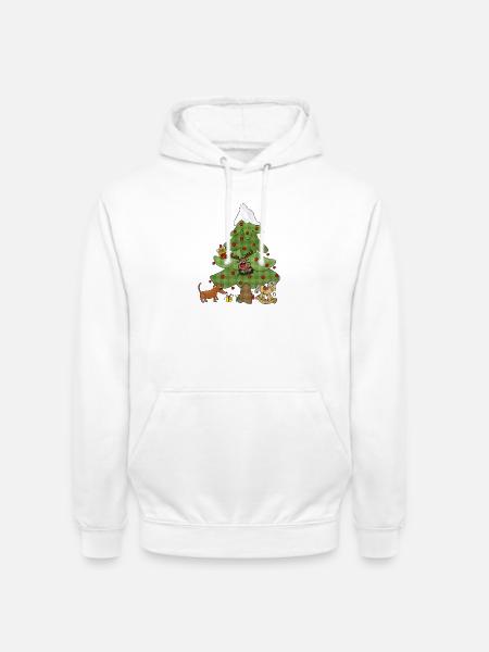 Witziger_weihnachtsbaum_1 - Unisex Hoodie - Weiß