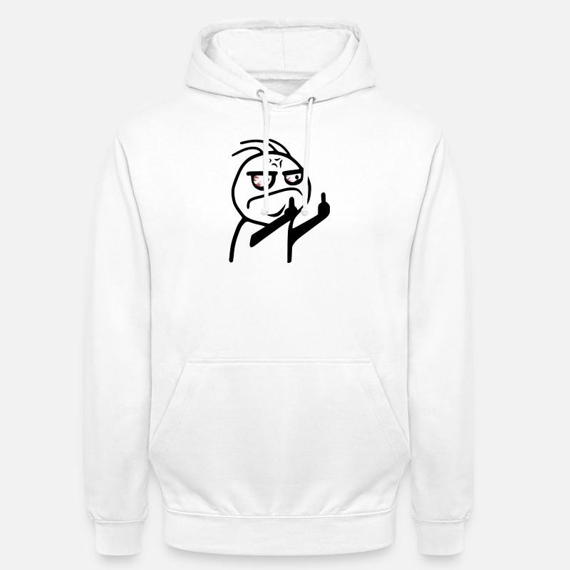 Mittelfinger Meme Fick dich Strichmännchen - Unisex Hoodie - Weiß