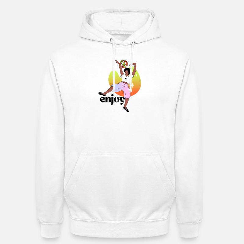 illustration de danse disco joyeuse - Sweat-shirt à capuche unisexe - blanc