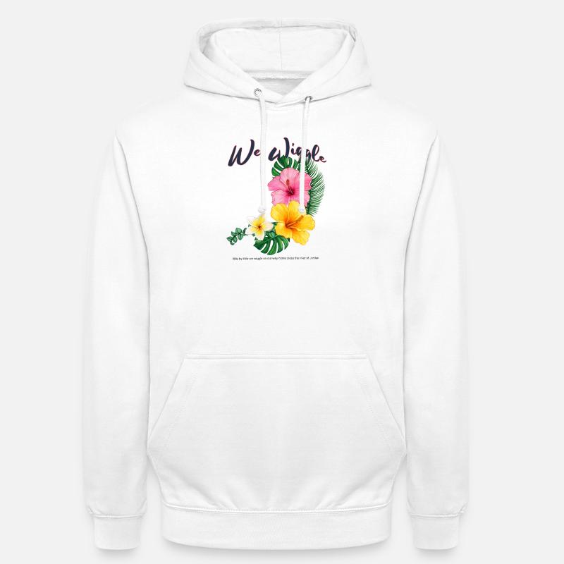 Nous remuons la fleur tropicale d’hibiscus - Sweat-shirt à capuche unisexe - blanc