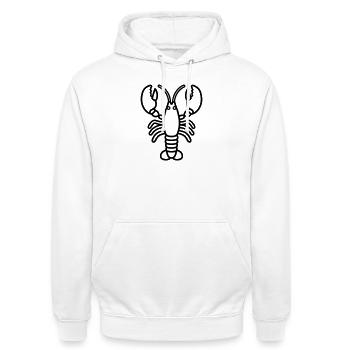 Homard - Sweat-shirt à capuche unisexe - blanc - Devant - AI Model Male 185 dark (185cm) & AI Model Female 172 dark (172cm)