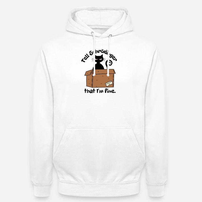 Chat Schroedinger - Boîte Paradoxe de dessin animé - Sweat-shirt à capuche unisexe - blanc