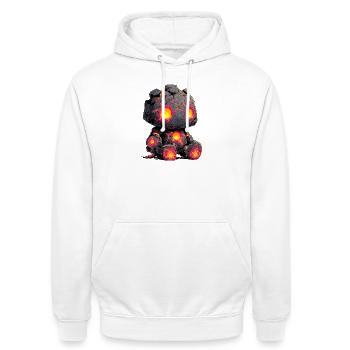 Lava Golem Stone Hero Child - Unisex Hoodie - white - Front - AI Model Male 185 dark (185cm) & AI Model Female 172 dark (172cm)