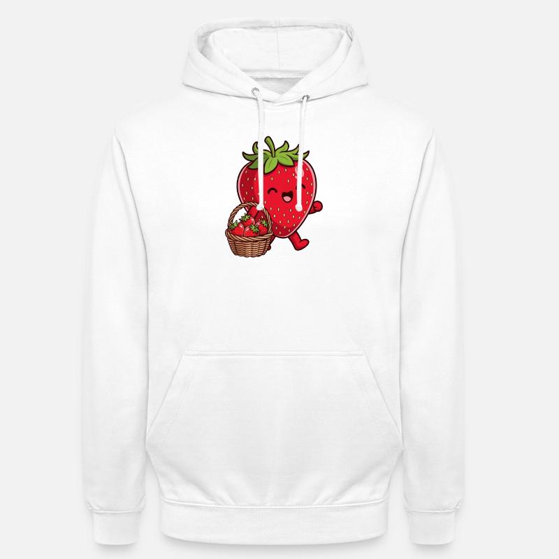 Fraise drôle - Sweat-shirt à capuche unisexe - blanc