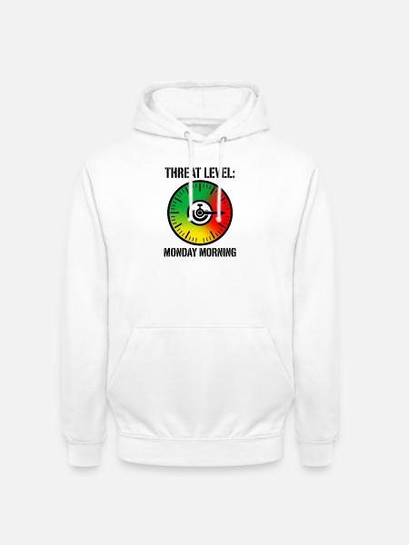 Büro-Humor – Bedrohungsstufe - Unisex Hoodie - Weiß