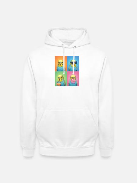 Wellensittiche Wellensittich - Unisex Hoodie - Weiß
