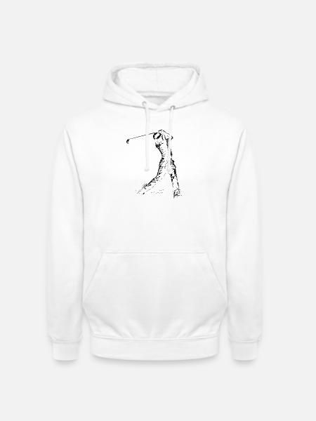 Golfliebhaber Zeichnung - Unisex Hoodie - Weiß