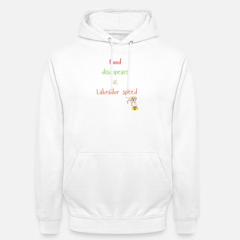 Labrador Cibo Scomparsa Design Giocoso - Felpa con cappuccio unisex - bianco