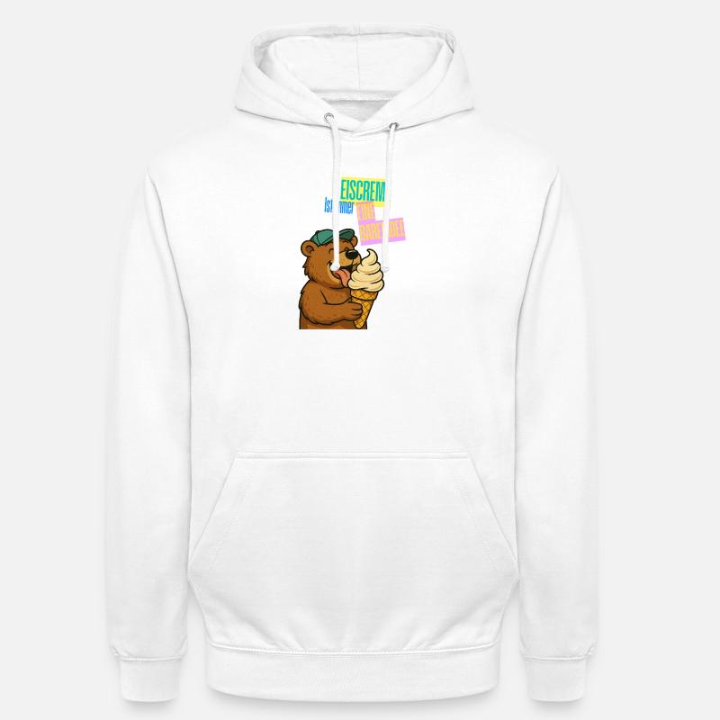 Bande dessinée de crème glacée Bear - Sweat-shirt à capuche unisexe - blanc