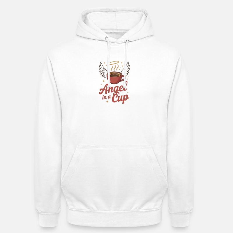 Angelo in Coppa con Ali - Felpa con cappuccio unisex - bianco
