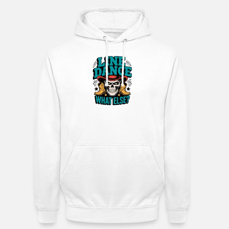 Line Dance Schädel mit Stiefeln - Unisex Hoodie - Weiß