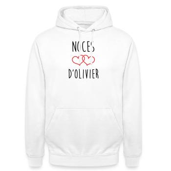 Olivier's wedding 59 years of marriage - Unisex Hoodie - white - Front - AI Model Male 185 dark (185cm) & AI Model Female 172 dark (172cm)