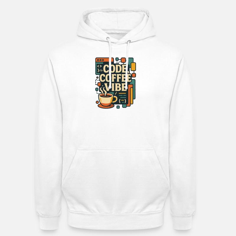 Code Coffee Vibe – Funny Programmer T-Shirt - Unisex Hoodie - white
