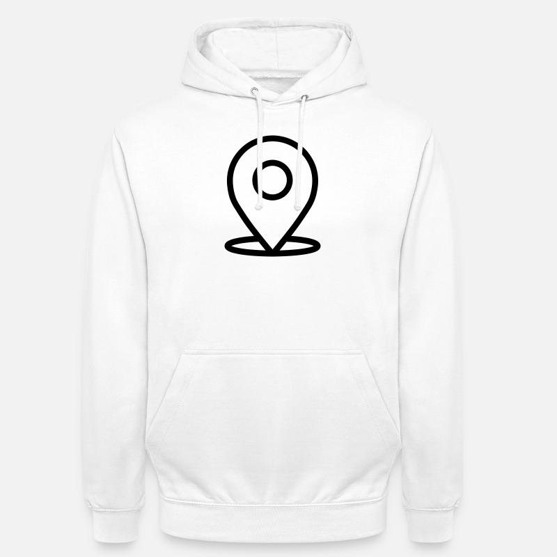 localisation - Sweat-shirt à capuche unisexe - blanc