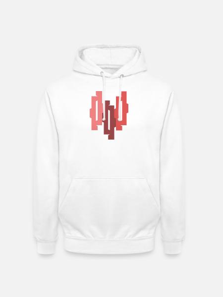 Rosé Burgunder Geomuster - Unisex Hoodie - Weiß