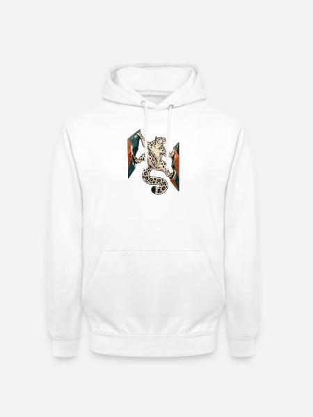 Schneeleopard zwischen Volumen - Unisex Hoodie - Weiß