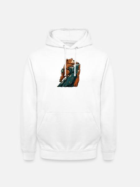 Boulderbär am Fels - Unisex Hoodie - Weiß