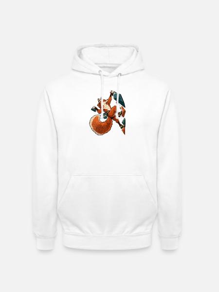 Boulderfuchs mit Höhenlinien - Unisex Hoodie - Weiß