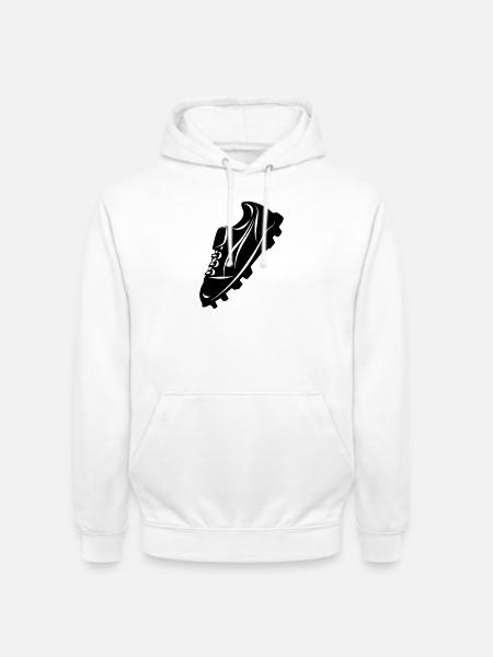 Fußballschuh transparente Schattenfigur - Unisex Hoodie - Weiß