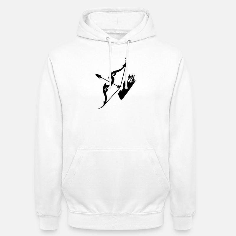 Schütze-Bogen mit Pfeilen - Unisex Hoodie - Weiß