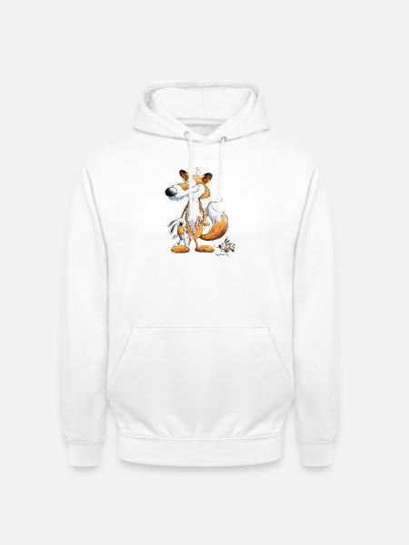 Fuchs Mit Spielzeug Hase Und Kuscheltier - Unisex Hoodie - Weiß