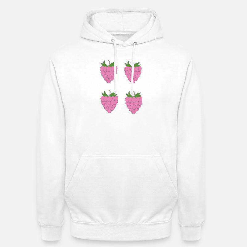 Motif de double grappe de framboise - Sweat-shirt à capuche unisexe - blanc