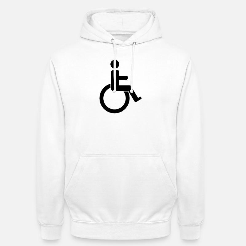 Panneau de handicap - Sweat-shirt à capuche unisexe - blanc