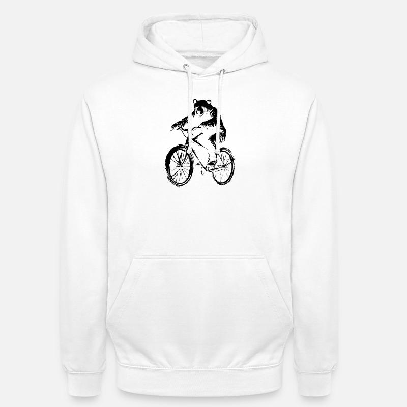 Ours de vélo - Sweat-shirt à capuche unisexe - blanc