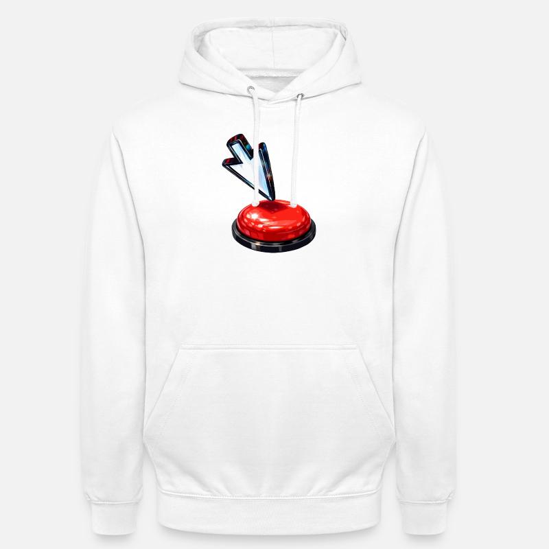 Down Arrow Button - Unisex Hoodie - white