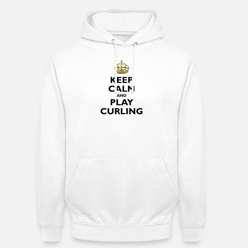 Keep calm and play curling - Unisex Hoodie - Weiß