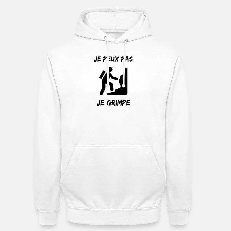 ESCALADE. CLIMB. CLIMBING. ESCALADE. VAN. GRIMPE. - Sweat-shirt à capuche unisexe - blanc