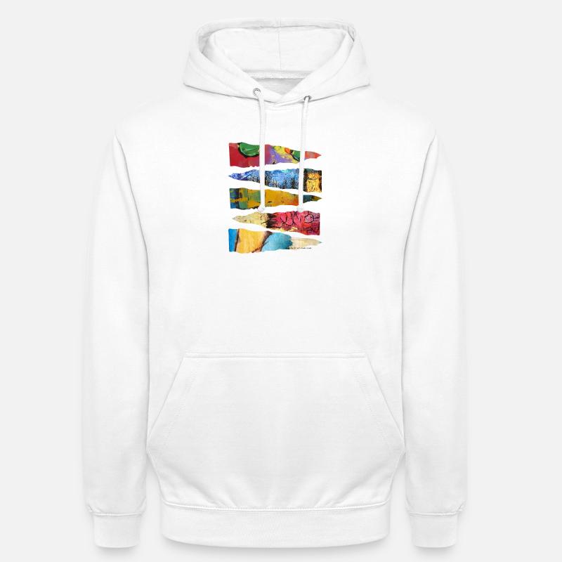 Abstraktes buntes Farbschicht-Design - Unisex Hoodie - Weiß