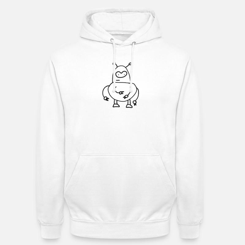 Dooddly Alien Robot Doodle - Sweat-shirt à capuche unisexe - blanc