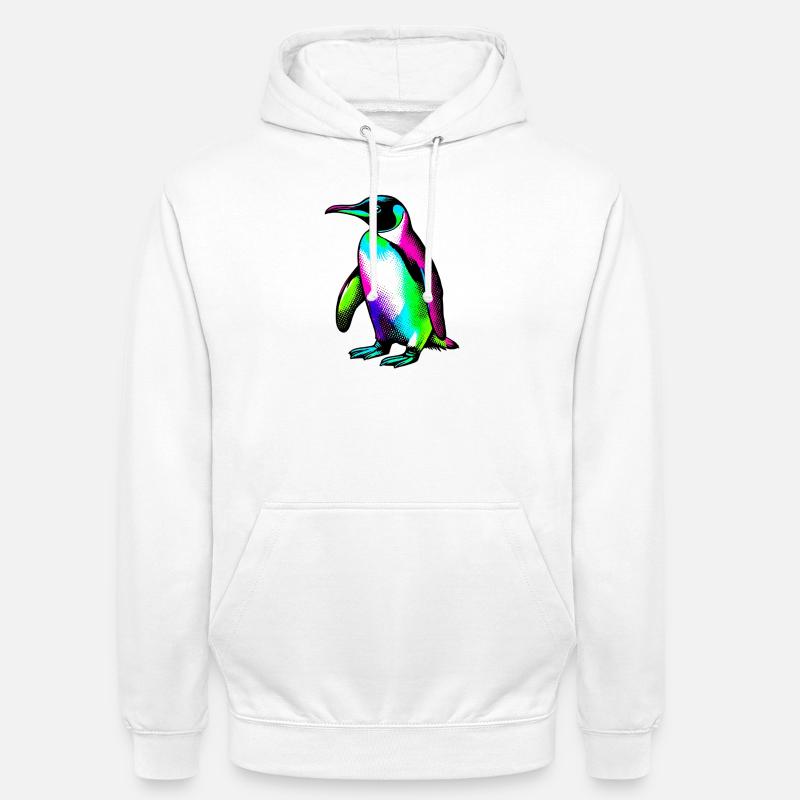 Pingouin - Sweat-shirt à capuche unisexe - blanc